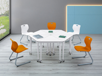 Table de bureau triangulaire blanche, table d'assemblage, mobilier de bureau moderne, table de réunion, formation du personnel