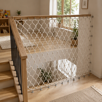 Protection enfant : Filet de sécurité pour escalier de balcon creux avec trous de protection latéraux, en PP et corde de coton