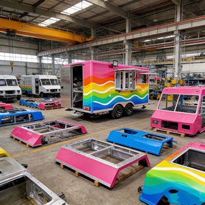 Remolque Móvil para Comida Marinada, Carrito Multifuncional Portátil para Vendedores de Mercado Nocturno - Product Image 2