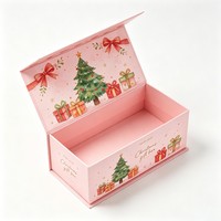 Boîtes cadeaux magnétiques sur le thème de Noël, en gros, avec logo personnalisé, en carton coloré, pour cosmétiques, emballage cadeau imprimé