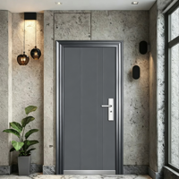 Porte d'entrée de sécurité en acier robuste moderne avec serrure intelligente automatique antivol, résistance au feu 60 minutes, pour usage extérieur de villas et hôtels