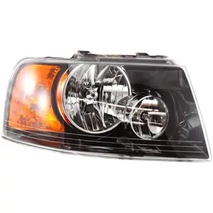 BAINEL Phares droits (fond noir + tranches jaunes) pour Ford Expedition(2003-2006) OE 6L1Z-13008-AA