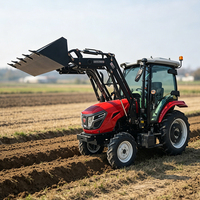 Nouveau tracteur agricole à roues 4x4 de 90 ch et 100 ch avec cabine, moteur diesel, arbre de sortie de puissance, économie d'énergie, consommation de carburant réduite, vente directe