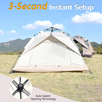 Tente Pop-Up Oxford Pro 1-2 Personnes, Abri Léger Quatre Saisons pour Randonnée, Ouverture Automatique, Une Chambre, Imperméable 2000-3000mm