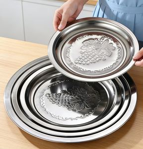 Assiette Ronde Épaisse de 28-70 <span class=keywords><strong>cm</strong></span> pour Hôtels, Dorée/Argentée, Plate, pour Servir Raisins et Légumes – Vente en Gros - Product Image 5