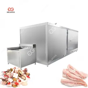 Chất Lượng Cao 500 kg/giờ Đông Lạnh Chế Biến Thực Phẩm Iqf Đường Hầm Tủ Đông Tôm Cá Đông Lạnh Máy