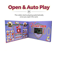 Brochure vidéo LCD personnalisée, carte de vœux pour la promotion d'entreprise, les expositions, les cadeaux promotionnels et l'utilisation en agence publicitaire, faible MOQ
