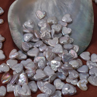 11-12mm non percé demi-trou percé en forme de coeur perles d'eau douce cultivées baroque perles en vrac pour la fabrication de bijoux à bricoler soi-même