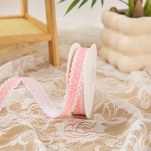Ruban en dentelle à pois de 1,5 cm de couleur personnalisée pour la couture de vêtements et la décoration de robes, 10 yards/rouleau - Product Image 4