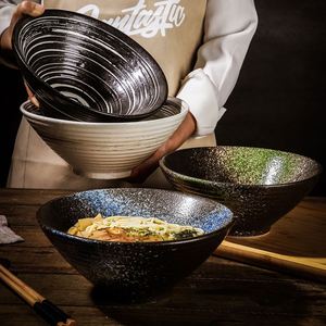 Wholesale Japanese Creative Ceramic <b>Noodle</b> Soup Bowl 7/8/9 Inch Porcelain Udon Soba Bowl Restaurant Tableware Salad Bowl - Product Image 1