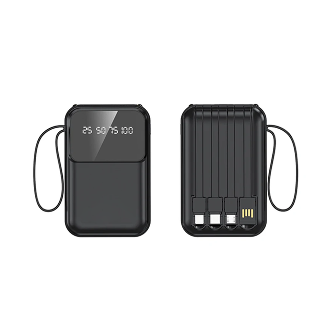 Factory Wholesale Price 20000mAh Large Capacity Power Bank Fast Charging Portable Power Bank 10000 Mah With 4 Built-in Cables