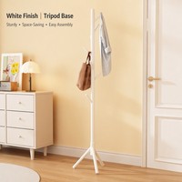 Porte-manteau sur pied en bois de hêtre, design branche d'arbre, gain de place, avec 8 crochets, pour entrée, chambre, bureau, bureau renforcé