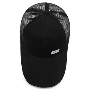Casquette de baseball en maille de coton de haute qualité OEM, rouge et noire, style camionneur pour adultes, avec logo personnalisé, style sportif, vente en gros - Product Image 4