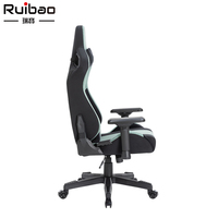 Fauteuil de bureau gaming personnalisé en cuir PU, confortable, convertible, avec mécanisme papillon, dossier haut, refroidissant, pivotant et réglable en hauteur