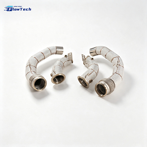 ท่อไอเสียดาวน์ไปป์แบบไหลสูงสำหรับ BMW M5 F90 M6 F12 F13 S63 4.4L V8 ผลิตจากสแตนเลส 304 ติดตั้งได้โดยตรง พร้อมแผ่นกันความร้อน - Product Image 4