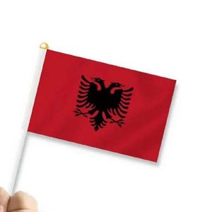 Novedades Artículos para Fanáticos 2026 Cubierta para Capó de Coche de Fútbol Bandera Bandera de Albania Portátil de Poliéster con Logotipo Personalizado para Agitar con la Mano - Product Image 5
