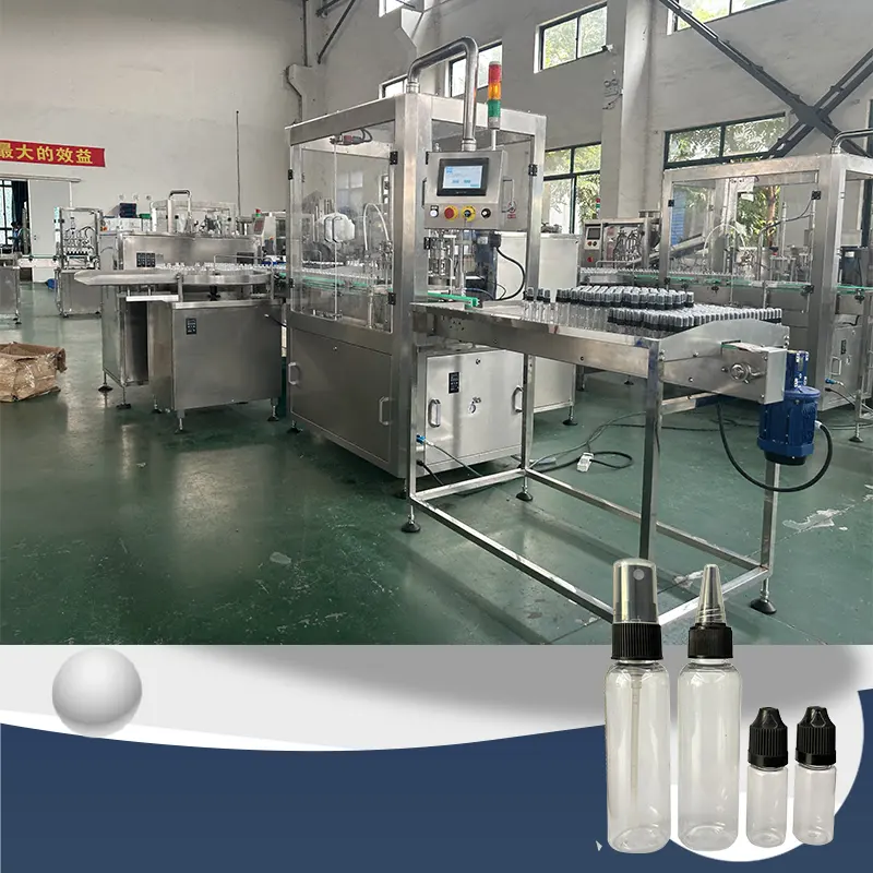 Full Automatic Cleaning Solution Spray Plastic Bottle Filling Capping Machine for Liquid Packing Line