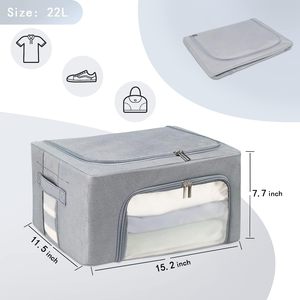 Foldable Rectangle Polyester Multifunctional <b>Storage</b> <b>Box</b> Transparent Window 35L Capacity American Style Clothes Toy Organizer - Product Image 2