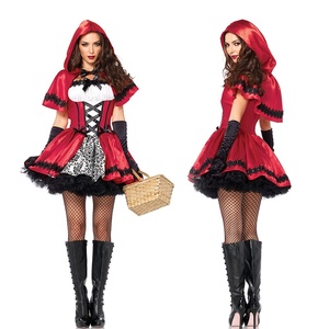 Costume da Cappuccetto <span class=keywords><strong>Rosso</strong></span> per Donna Adulta, Travestimento di Halloween |   Poliester |   Costume per Spettacoli Teatrali e Feste di Natale - Product Image 1