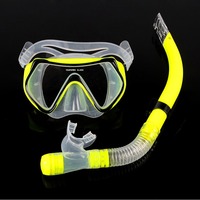 Lunettes de plongée en deux pièces avec lentilles en verre anti-buée et tube respiratoire Ensemble de plongée en apnée Masque de plongée en silicone PVC