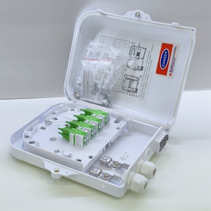กล่องต่อสายไฟเบอร์ออปติก FTTH สำหรับภายนอกอาคาร กันน้ำ 8 คอร์ พร้อมตัวแยกสัญญาณ 1x8 SC/APC ในท่อเหล็กขนาดเล็ก - Product Image 4