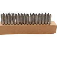 Brosse à gratter ergonomique en forme de S avec manche en bois de hêtre et poils en acier inoxydable de qualité supérieure, outil manuel pour le polissage intensif des métaux