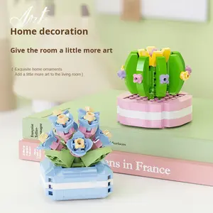 Lele Brothers 1505-1518ไม้กระถางอวบน้ำ1506-1519บล็อกสร้างดอกไม้40ชิ้นพลาสติก ABS ขนาด1:48 14 + - Product Image 5