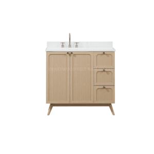 Meubles en bois imperméables de luxe Ensemble de meuble de rangement pour salle de bain - Product Image 1