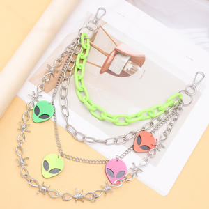 Cadena de cintura con colgante de alienígena para mujer, de plástico, colorida, fluorescente, estilo punk, para fiesta, con múltiples bucles - Product Image 4
