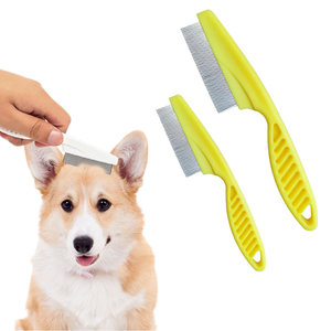 Épilateur pour animaux de compagnie Portable dent étroite Anti-pelliculaire Pet plat puces <span class=keywords><strong>poux</strong></span> peigne élimine les puces et les œufs de puces brosse pour animaux de compagnie - Product Image 2