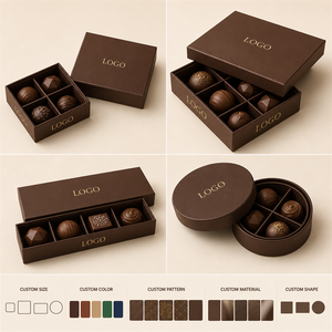 Caja de Embalaje de Chocolate Personalizada Premium con Impresión de Logotipo, Caja de Regalo Rígida con Múltiples Compartimentos para Confitería y Regalos de Lujo - Product Image 4