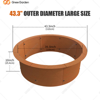 Brazier en acier Corten robuste de 43,3 pouces – Anneau de feu extérieur pour brûler du bois et cuisiner, idéal pour jardin, patio et camping