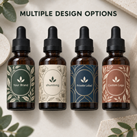 Individuell Bedruckte Kosmetik-Kunstpapier-Etiketten Farbdruck Matt Botanische Tropfflaschen-Etiketten