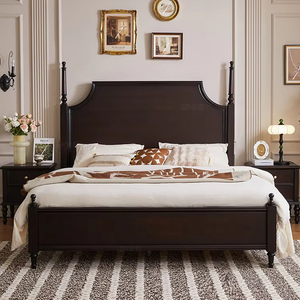 <span class=keywords><strong>Letto</strong></span> Matrimoniale in Legno Massello Stile Retrò Americano, Design Moderno 1,8m, <span class=keywords><strong>Letto</strong></span> Matrimoniale Francese Antico 1,5m per Camera da <span class=keywords><strong>Letto</strong></span> Principale - Product Image 1