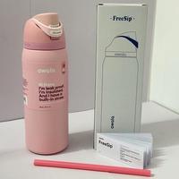 Bestseller Européen et Américain : Gourde de Sport Portable Owala en Acier Inoxydable à Double Paroi, Isotherme, Anti-fuite, avec Paille, pour l'Extérieur