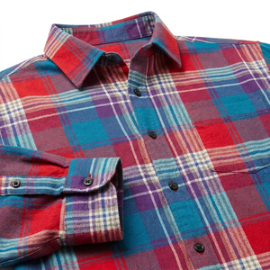 Chemise à <span class=keywords><strong>carreaux</strong></span> pour homme en flanelle 100% coton, manches longues, de haute qualité, avec logo personnalisé, fabrication OEM, XUCHANG - Product Image 4