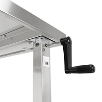 Table de travail réglable en hauteur en acier inoxydable, table de préparation commerciale réglable à manivelle avec étagère inférieure