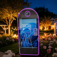 Miroir Magique Professionnel 65 Pouces avec Impression Instantanée, Cabine Photo Portable à Cadre Métallique pour Fêtes, Mariages et Événements