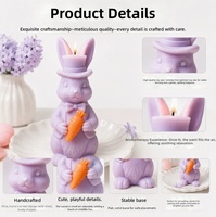 Bougie parfumée artisanale en cire de soja, lapin de Pâques, biologique, longue durée, respectueuse de l'environnement, pour Thanksgiving, Noël, fêtes