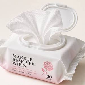 Lingettes démaquillantes douces et hydratantes sans alcool pour femmes, en tissu spunlace, 15x20cm, 60 pièces, sac portable pour peaux sensibles - Product Image 4