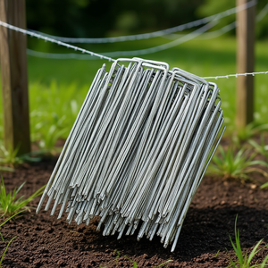 Picchetti per Rete da Giardino 1.57x10 Pollici in Metallo Robusti e Durevoli per Fissaggio Tubi Ombreggianti e Antivento per Prato e Giardino - Product Image 2