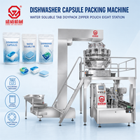 Machine d'emballage de capsules de lave-vaisselle hydrosolubles en Doypack, avec fermeture éclair, à huit postes