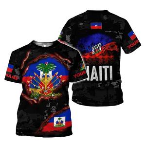 CW Özel Dünya Kupası 2026 Baskılı Logolu Polyester Kısa Kollu Yazlık Haiti Haiti Bayraklı Spor Etkinlikleri İçin Tişört - Product Image 1