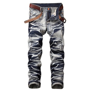 Pantaloni Vintage di alta qualità a quattro colori con stampa tattica in Denim con effetto <span class=keywords><strong>leggero</strong></span> Jeans per <span class=keywords><strong>uomo</strong></span> stile Casual per l'estate autunnale - Product Image 3