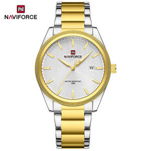NAVIFORCE 9276 Montre à quartz décontractée avec calendrier lumineux pour homme, montre-bracelet en acier inoxydable étanche, Relogio Masculino - Product Image 1