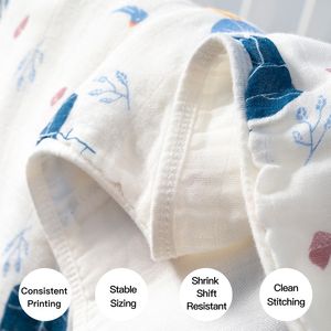 Couverture Bébé Personnalisée <span class=keywords><strong>en</strong></span> Mousseline 70% Bambou 30% Coton 47x47 Pouces Respirante pour Lit, Sieste et <span class=keywords><strong>Poussette</strong></span> – Fabrication Artisanale - Product Image 4