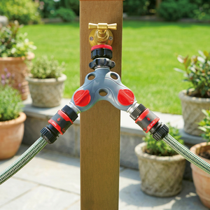 Adaptador de Grifo Metálico de 2 Vías, Conector Rápido para Riego y Uso en Jardín - Product Image 3