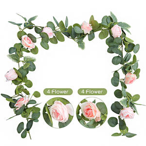 <span class=keywords><strong>หวาย</strong></span>ดอกโบตั๋นเทียม1.8เมตร<span class=keywords><strong>โต๊ะ</strong></span>รับประทานอาหารที่บ้านพื้นหลังตกแต่งใบยูคาลิปตัสจำลองพืชสีเขียวจำลอง - Product Image 1