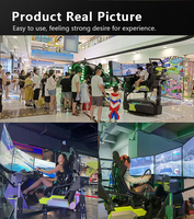Máquinas recreativas de carreras y simuladores de vuelo comercial Simulador de juego de carreras de conducción 3 + 1 Axis Racing Simulator Star Space VR