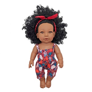 Muñecas de Silicona Completa de 33 cm Venta al por Mayor de Fábrica en Oferta Muñeca Afroamericana Negra para Niña Juguetes para Bebé - Product Image 3